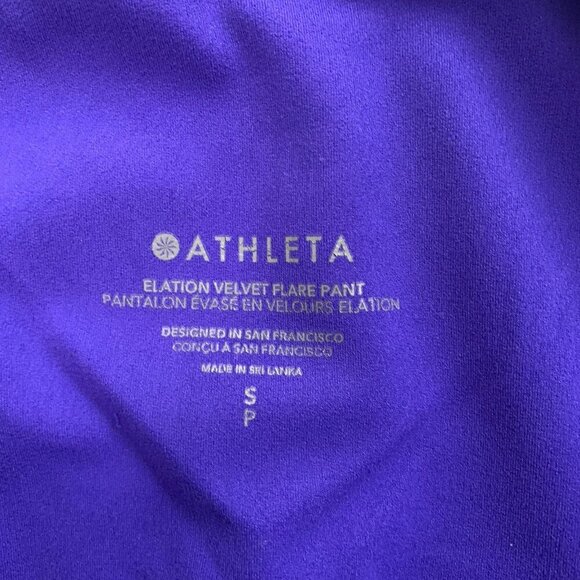Athleta Pants Womens Small Purple Elation Velvet Flare Pull On Athleisure 29” - Picture 9 of 13